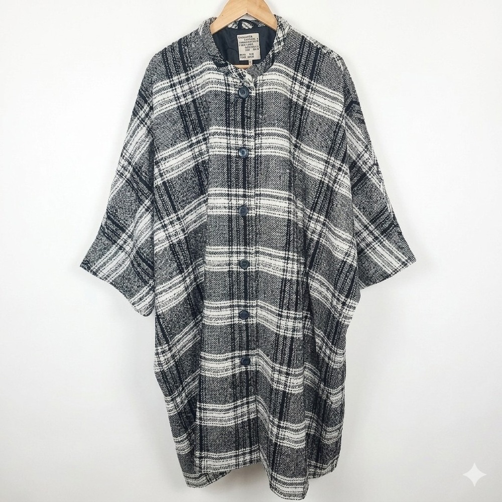Baum Und Pferdgarten Darling Black White Plaid Oversized Coat 38 Scandi Style
